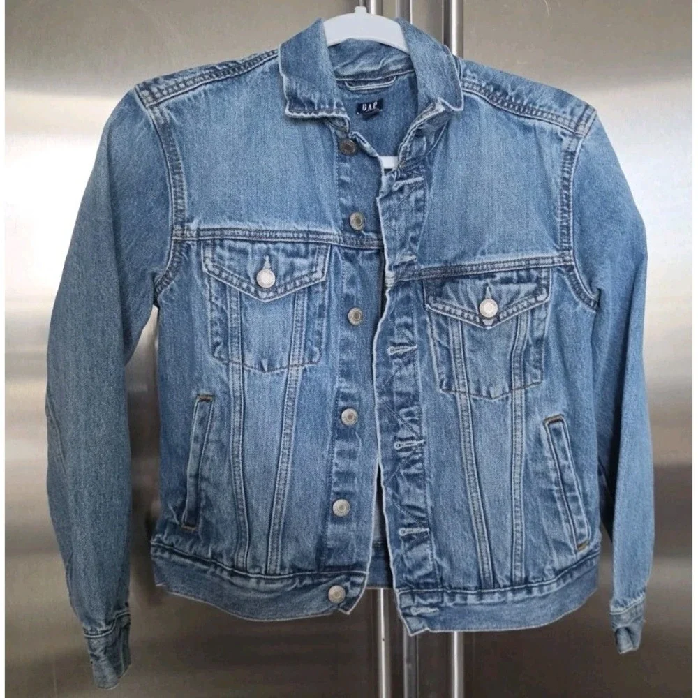 Gap Kids Denim Trucker Jacket Boy Blue Jean Outerwear Back To School XL 100% CTN